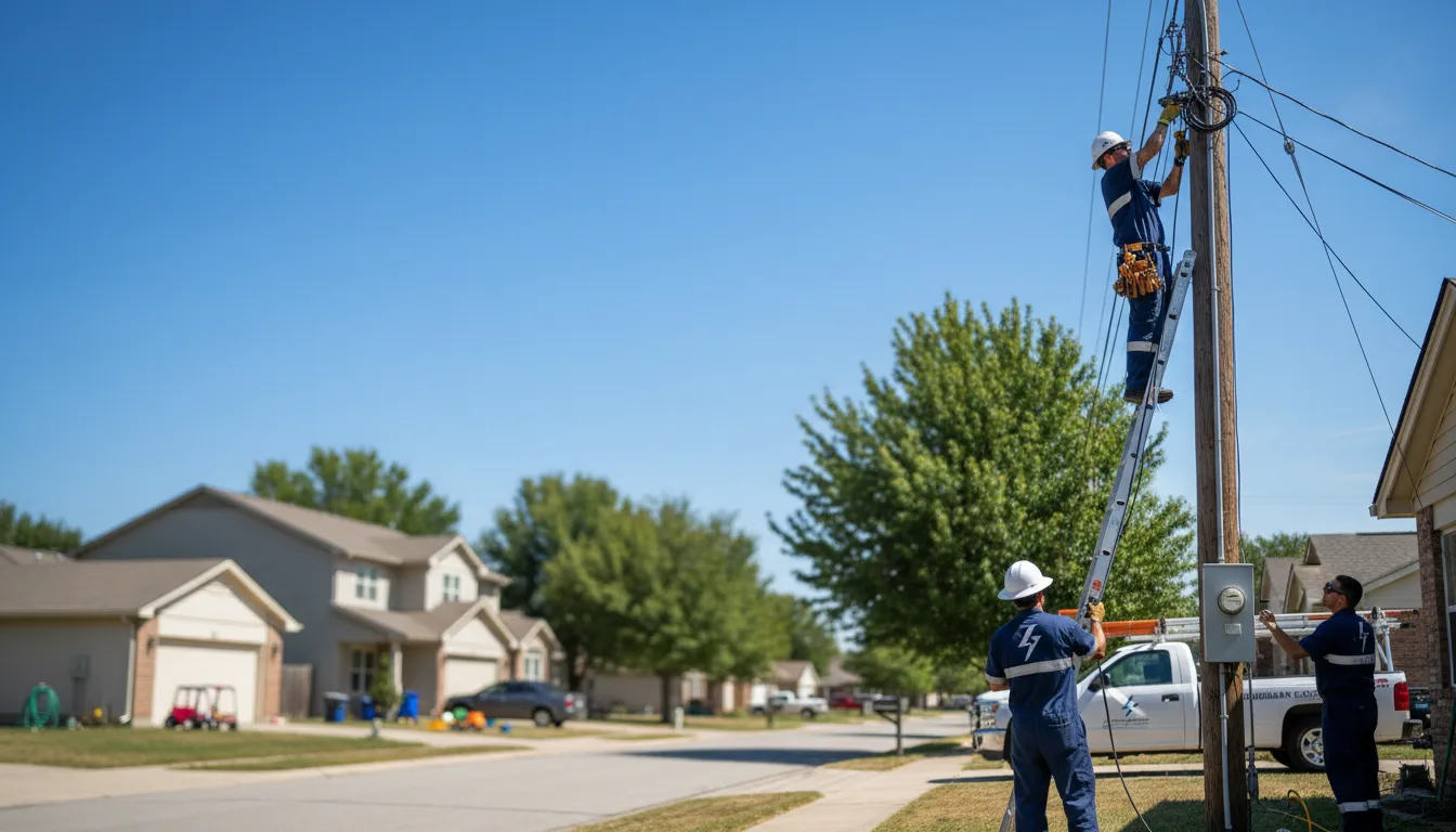 Residential electrician providing installation services in Cushing, TX